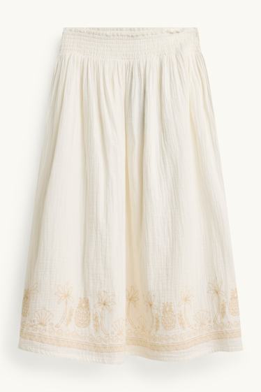 Kinder Mädchen - Strand - Rock - cremeweiß