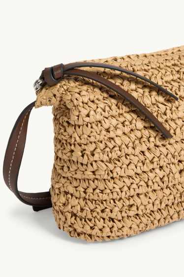 Femmes - Sac à bandoulière en paille - beige