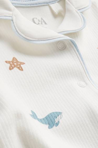 Baby Boys - Sea - baby sleepsuit - ribbed - white