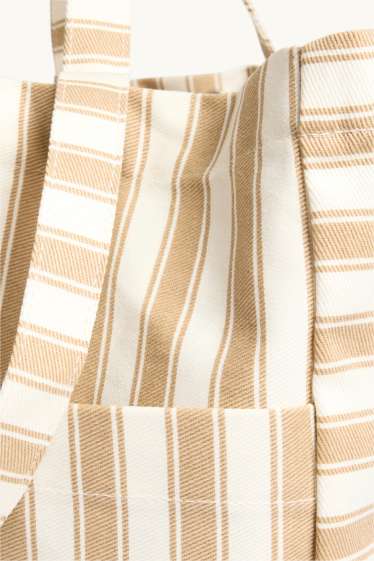 Donna - Shopper grande - a righe - beige