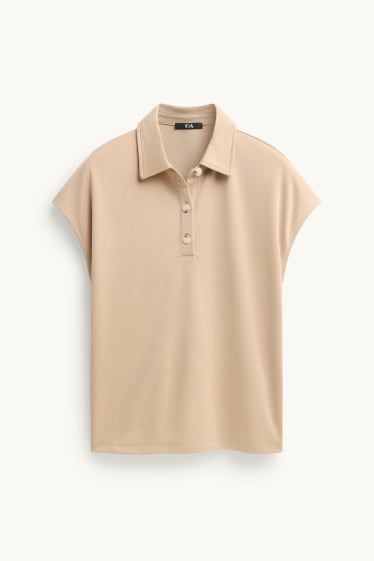 Women - Polo shirt - regular fit - light beige