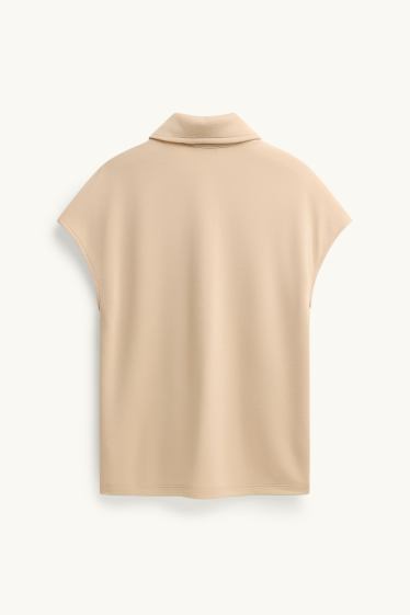 Women - Polo shirt - regular fit - light beige