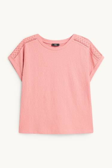 Damen - T-Shirt - Regular Fit - rosa