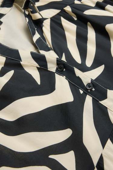 Damen - A-Linien Kleid - gemustert - weiß / schwarz