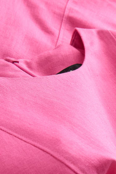 Damen - Blusentop - Leinen-Mix - rosa