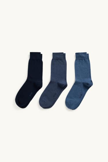 Hommes - Lot de 3 paires - chaussettes - bleu