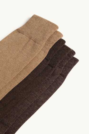 Heren - Set van 3 paar - sokken - bruin
