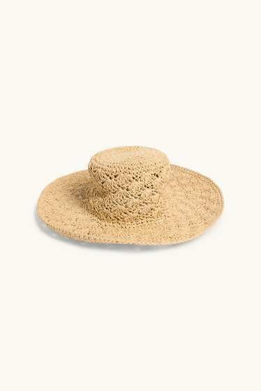 Femmes - Chapeau de paille - beige