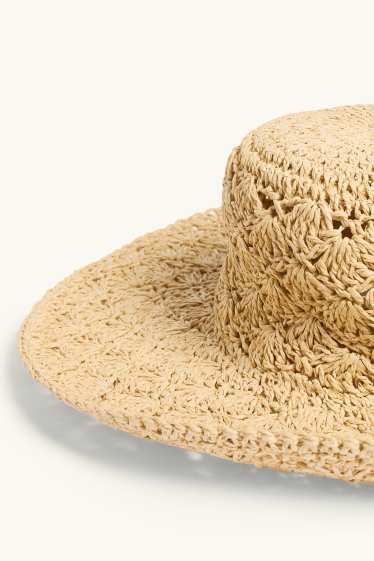Femmes - Chapeau de paille - beige