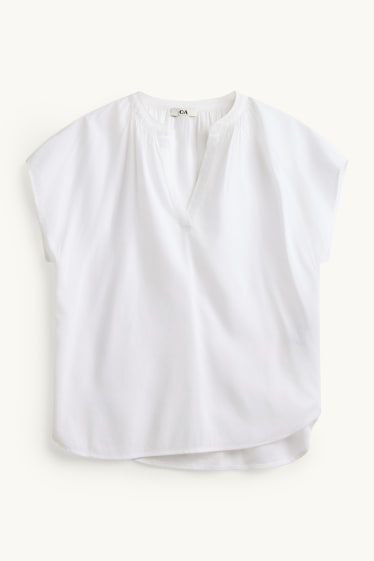 Dona - Brusa amb el coll en punta - blanc