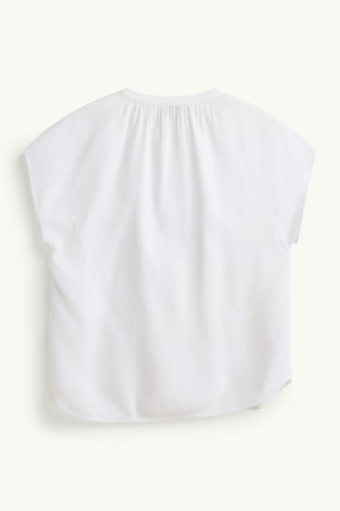 Dona - Brusa amb el coll en punta - blanc