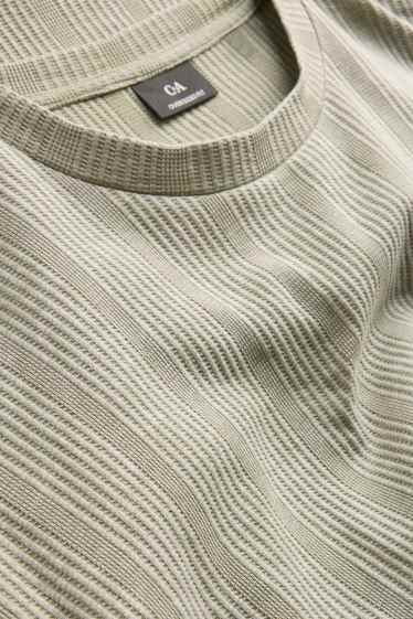 Hommes - T-shirt - Oversize - finition côtelée - vert clair