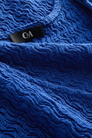 Donna - T-shirt con scollo a V - regular fit - blu