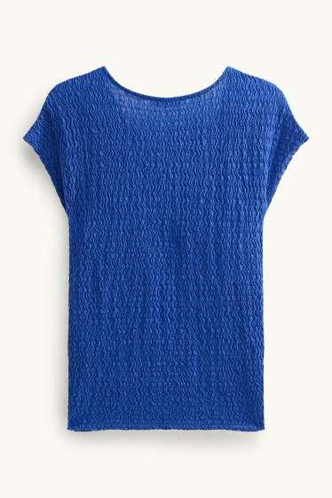 Donna - T-shirt con scollo a V - regular fit - blu