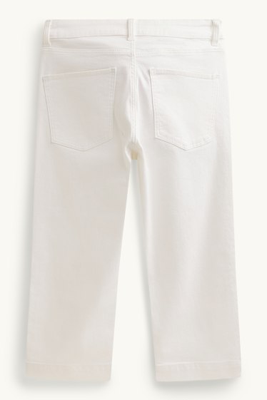 Femei - Jeans capri - talie medie - slim fit - alb