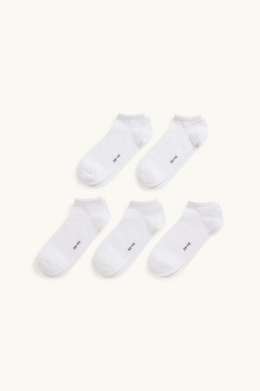 Dames - Set van 5 paar - sneakersokken - wit