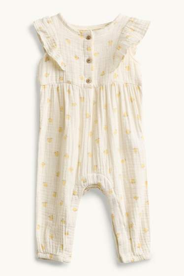 Bébés filles - Citrons - combinaison bébé - texturée - blanc crème