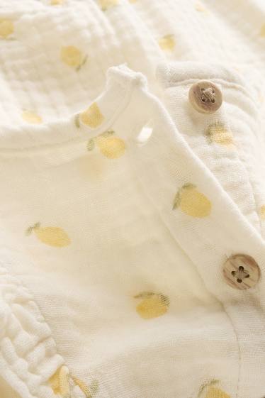 Bébés filles - Citrons - combinaison bébé - texturée - blanc crème