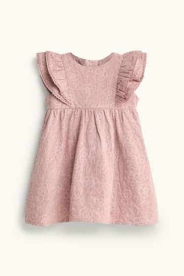 Bébés filles - Petites fleurs - robe bébé - rose