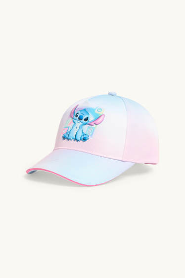 Kinderen: meisjes - Lilo & Stitch - baseballpet - roze / blauw