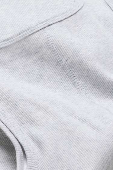 Donna - Top - a coste - grigio