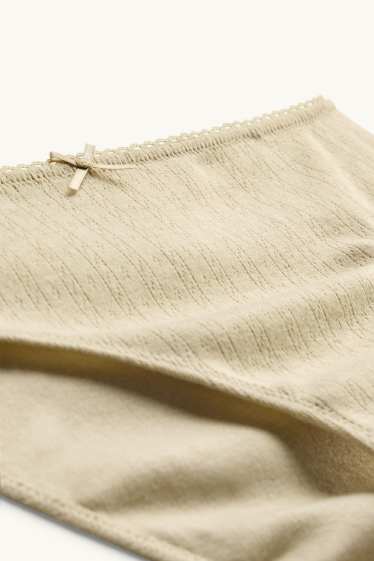 Damen - Pointelle-Slip - beige