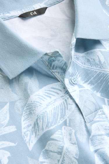 Hommes - Polo - regular fit - à motif - bleu clair