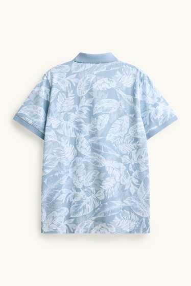 Hommes - Polo - regular fit - à motif - bleu clair