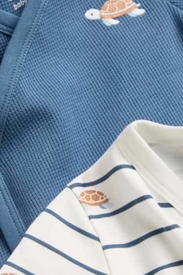 Bébés garçons - Lot de 2 - tortues - bodys croisés bébé - blanc