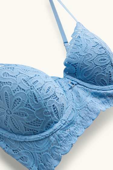 Donna - Reggiseno con ferretti - DEMI - imbottito - blu
