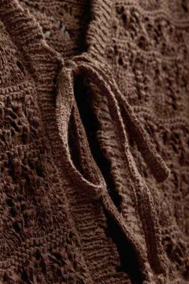 Dames - Gebreid vest - bruin