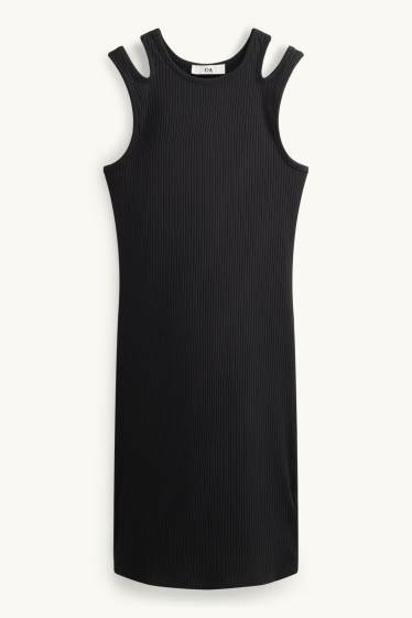 Kinderen: meisjes - Jurk - geribd - zwart