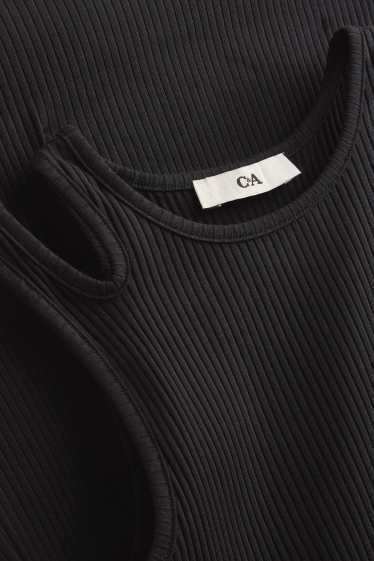 Kinderen: meisjes - Jurk - geribd - zwart