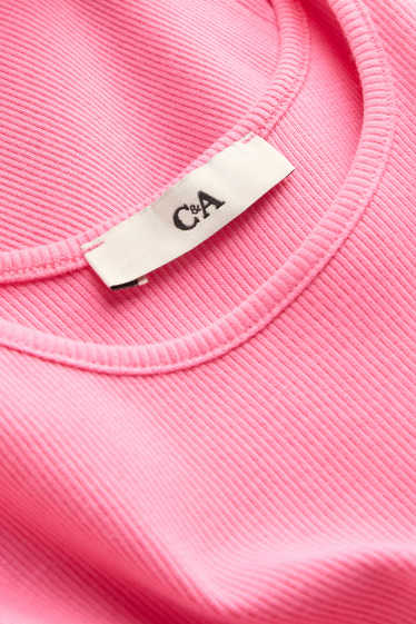 Kinderen: meisjes - Jurk - geribd - fuchsiarood