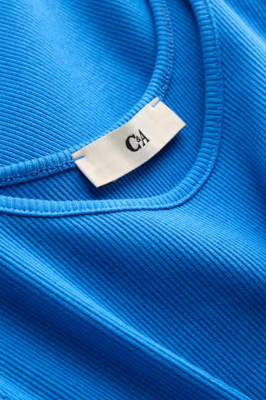 Kinderen: meisjes - Jurk - geribd - blauw