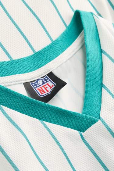 Enfants filles - Miami Dolphins - T-shirt - à rayures - blanc / turquoise