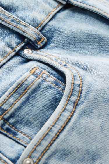 Children Girls - Denim shorts - light blue