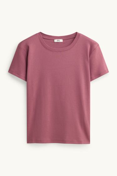 Dames - T-shirt - relaxed fit - paars