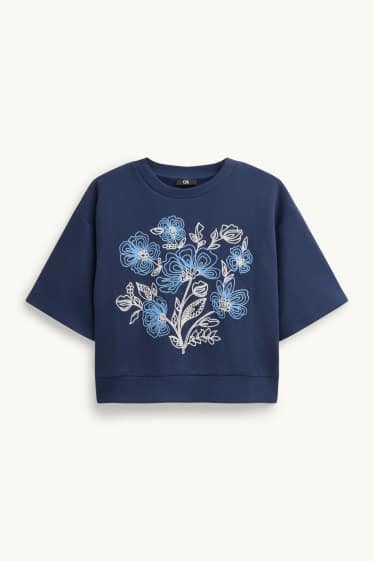 Femei - Bluză de molton - albastru închis