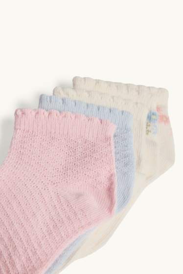 Neonate - Confezione da 5 - fiorellini - calze per neonati - beige