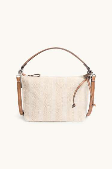 Femmes - Sac à bandoulière - à rayures - beige