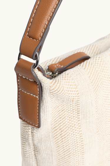 Femmes - Sac à bandoulière - à rayures - beige