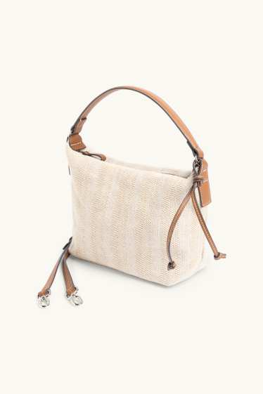 Femmes - Sac à bandoulière - à rayures - beige