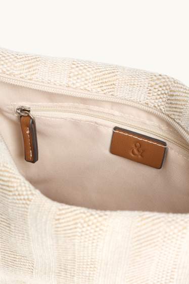 Femmes - Sac à bandoulière - à rayures - beige