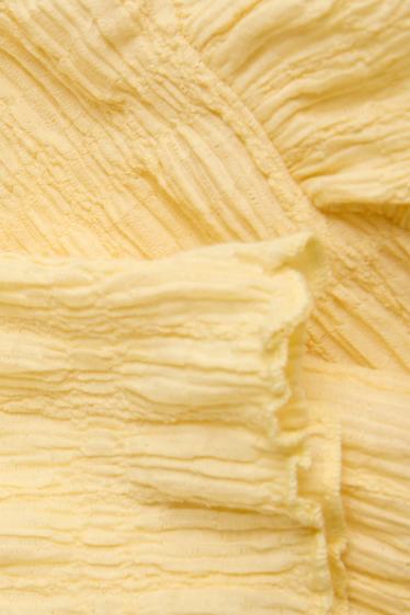 Mujer - Camiseta - regular fit - fruncida - amarillo