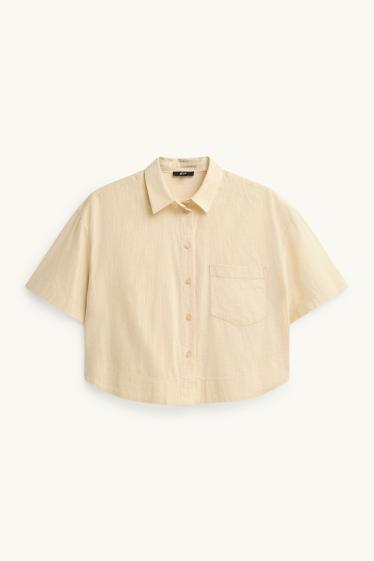 Women - Shirt blouse - yellow