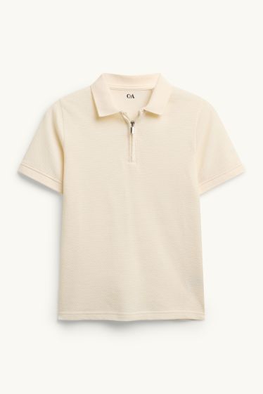 Enfants garçons - Polo - finition texturée - crème
