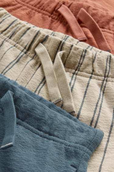 Enfants garçons - Lot de 3 - shorts en molleton - orange / bleu