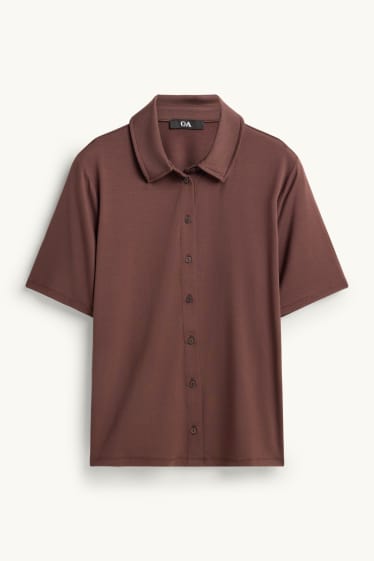 Kobiety - Bluzka koszulowa - brązowy