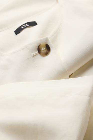 Mujer - Americana crop con parte de lino - slim fit - blanco